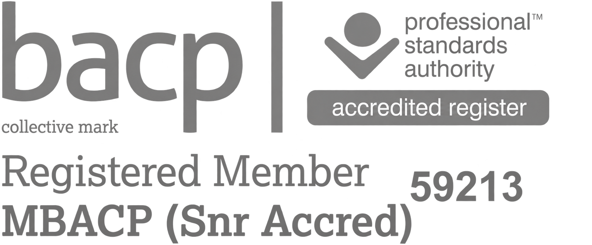 BACP Registered Member 59213 — MBACP (Snr Accred)
